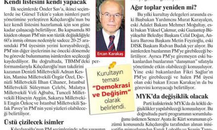 Milliyet'ten Meriç Tafolar, 34. Olağan Büyük Kurultay öncesinde CHP'deki Parti Meclisi kulislerini yazdı.
