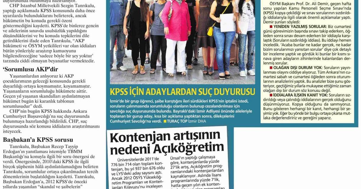 CHP, KPSS iddialarını yargıya götürüyor-Milliyet