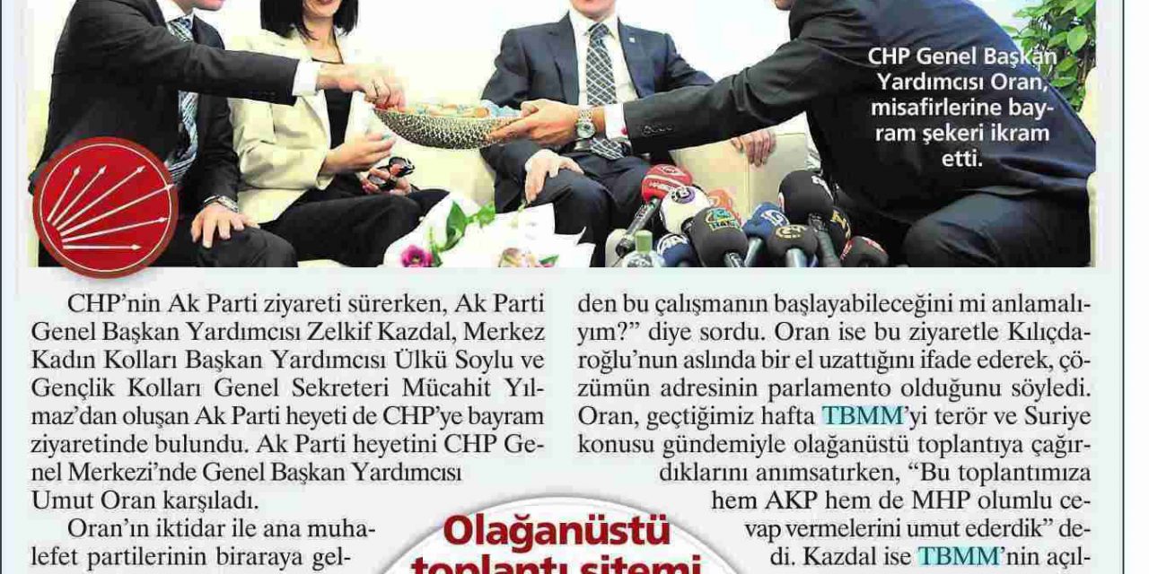 Oran: Çözümün Adresi Meclis – Milliyet Gazetesi