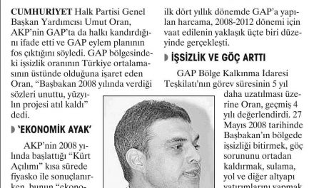 AKP, GAP'ta halkı kandırdı-Yurt