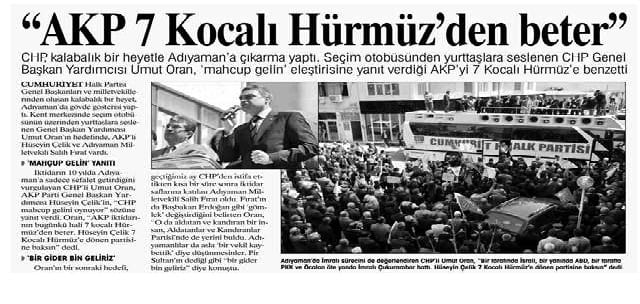 AKP 7 Kocalı Hürmüz'den beter -Yurt Gazetesi