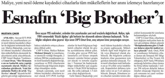 Esnafın "Big Brother"ı-Cumhuriyet