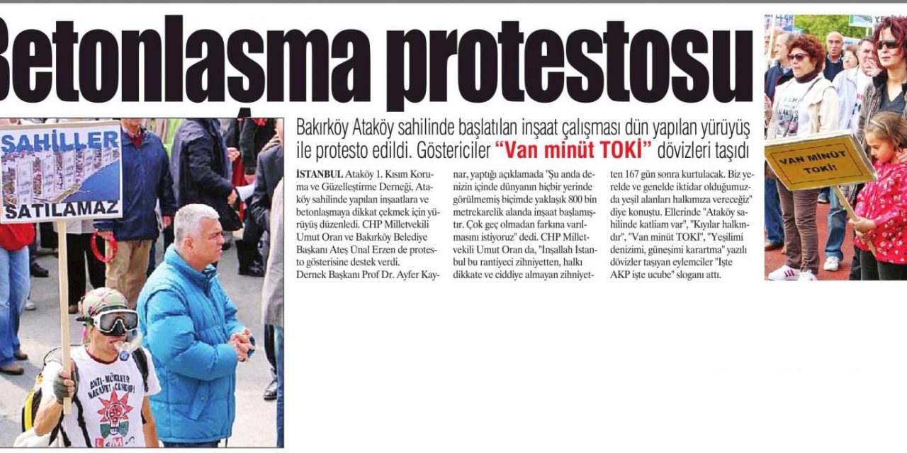 Betonlaşma protestosu-Yurt Gazetesi