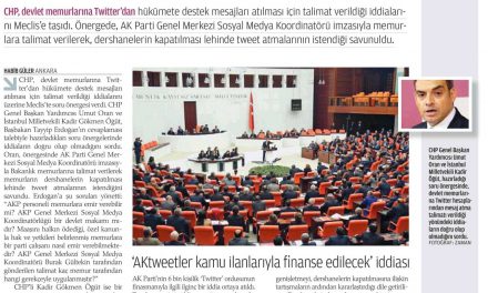 CHP,"memurlara tweet emri" iddialarını Meclis'e taşıdı-Zaman Gazetesi