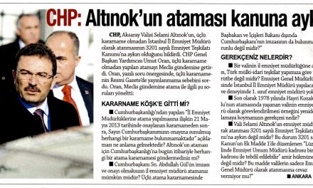 CHP:Altınok'un ataması kanuna aykırı -Bugün