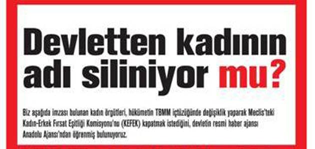 CHP’den Erdoğan’a: “Kadının adını devletten niçin siliyorsunuz”