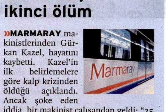 Marmaray'da İkinci ölüm -Birgün