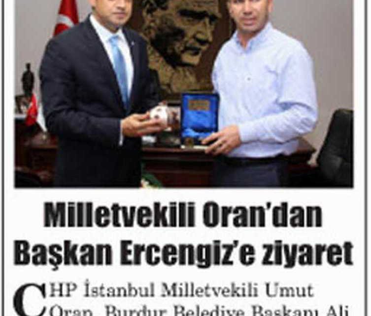 Milletvekili Oran'dan Başkan Ercengiz'e ziyaret -Burdur Ses 15