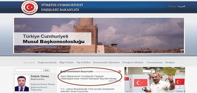 Musul Başkonsolosluğu web sitesine Davutoğlu mesajını kim yükledi?