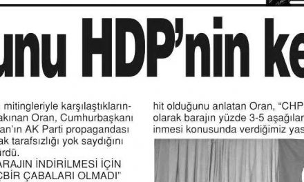 Baraj Sorunu HDP’nin Kendi Derdi – Adana Günaydın