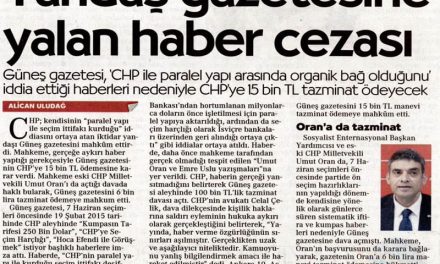 Yandaş Gazetesine Yalan Haber Cezası – Cumhuriyet