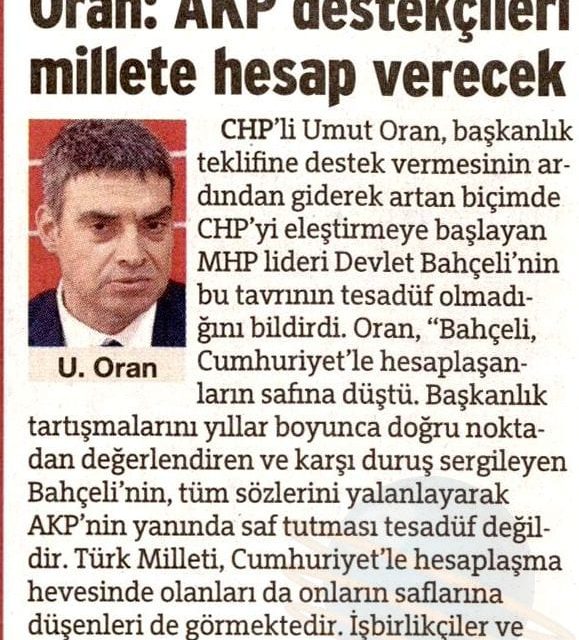 AKP destekçileri millete hesap verecek – Sözcü